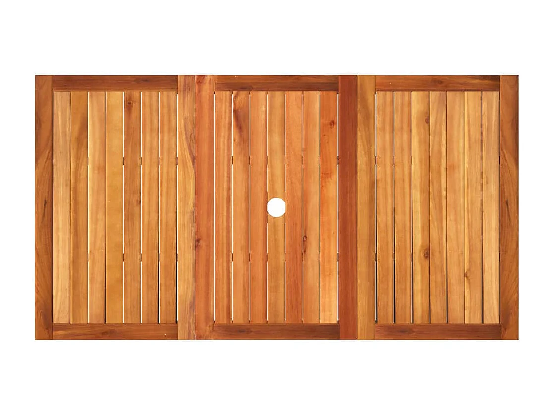 Mesa de jardín gris 140x80x75 cm resina trenzada y madera de acacia