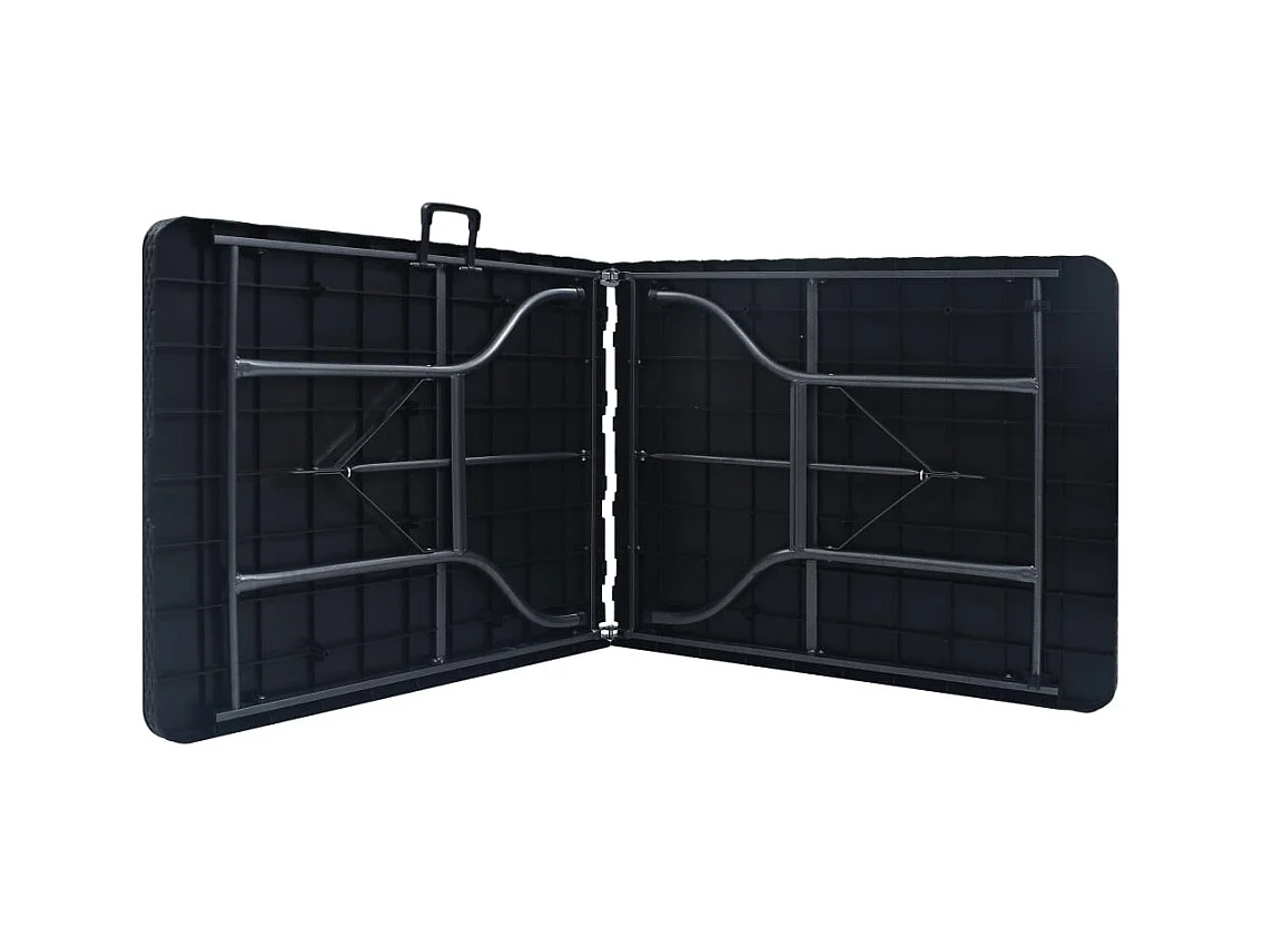 Table pliable de jardin Noir 180x75x72 cm PEHD Imitation rotin