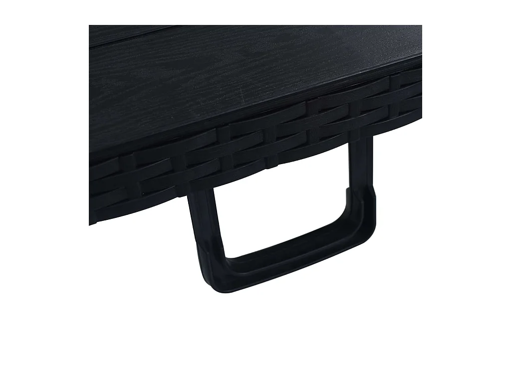 Table pliable de jardin Noir 180x75x72 cm PEHD Imitation rotin