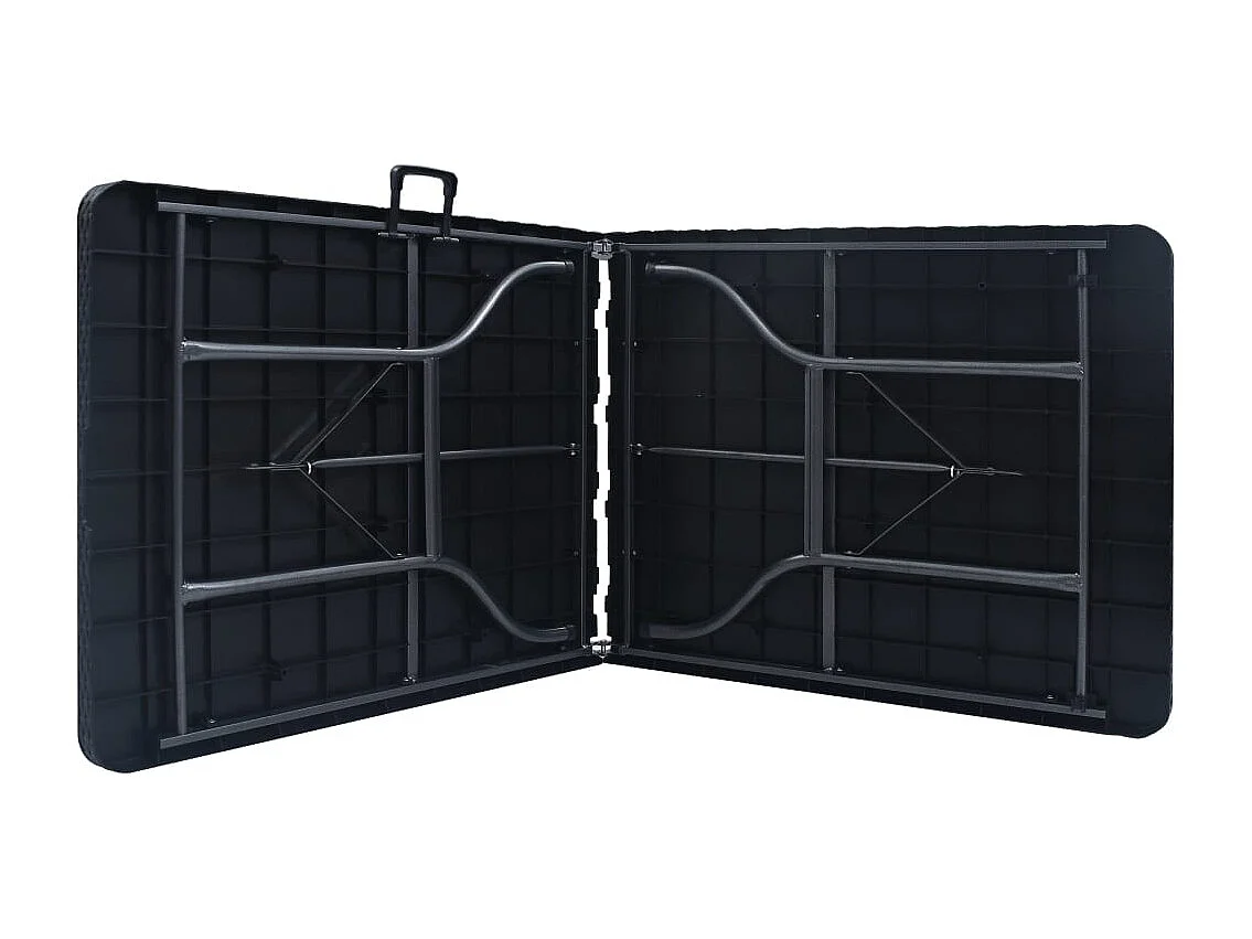 Table pliable de jardin Noir 180x75x72 cm PEHD Imitation rotin