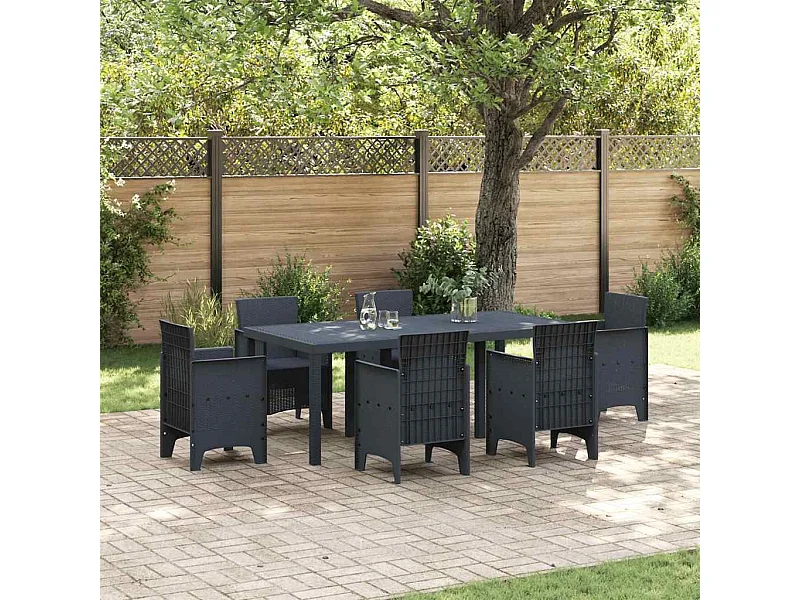 Tavolo da giardino antracite 200 x 100 x 73 cm polyrattan