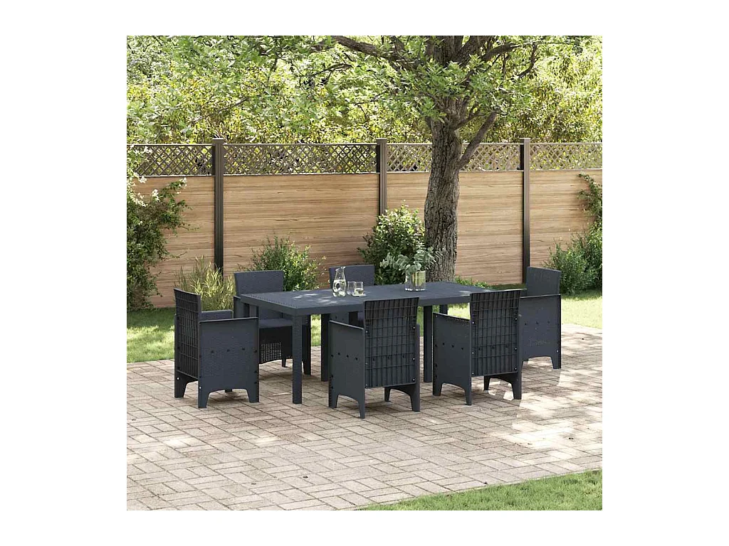 Table de Jardin Anthracite 200 x 100 x 73 cm polyrotin