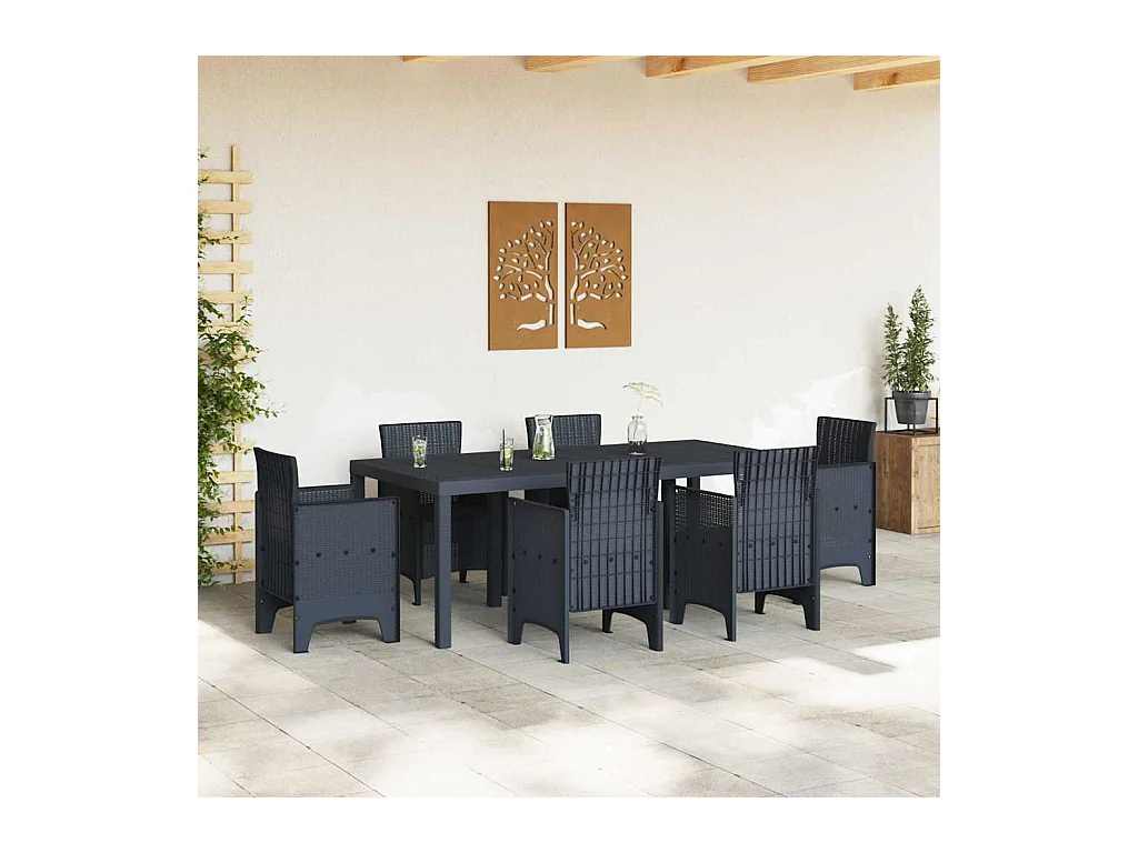 Table de Jardin Anthracite 200 x 100 x 73 cm polyrotin