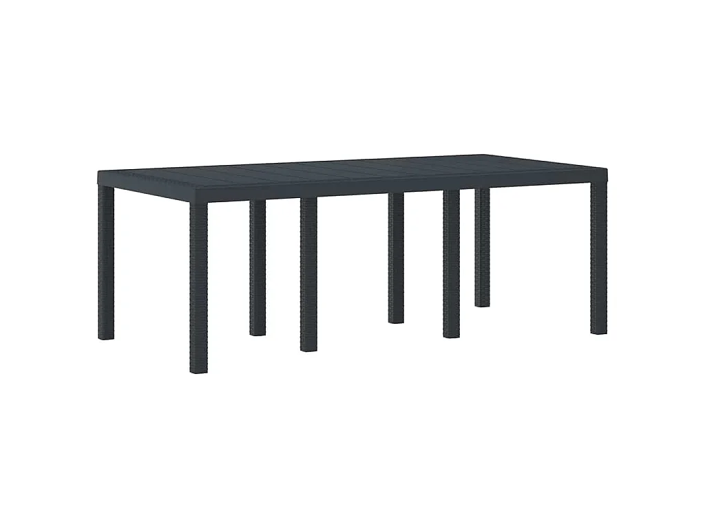 Anthrazit Gartentisch 200 x 100 x 73 cm Polyrattan