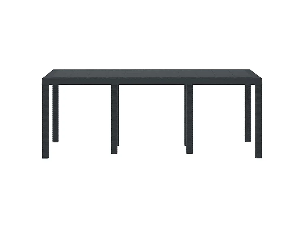 Anthrazit Gartentisch 200 x 100 x 73 cm Polyrattan