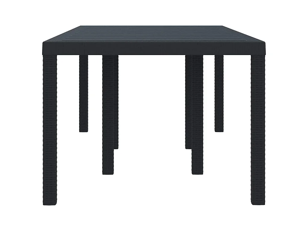 Anthrazit Gartentisch 200 x 100 x 73 cm Polyrattan