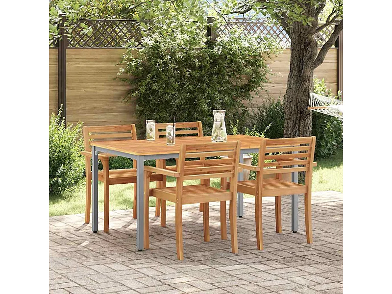 Tables de jardin Naturel et gris 150 x 90 x 75 cm