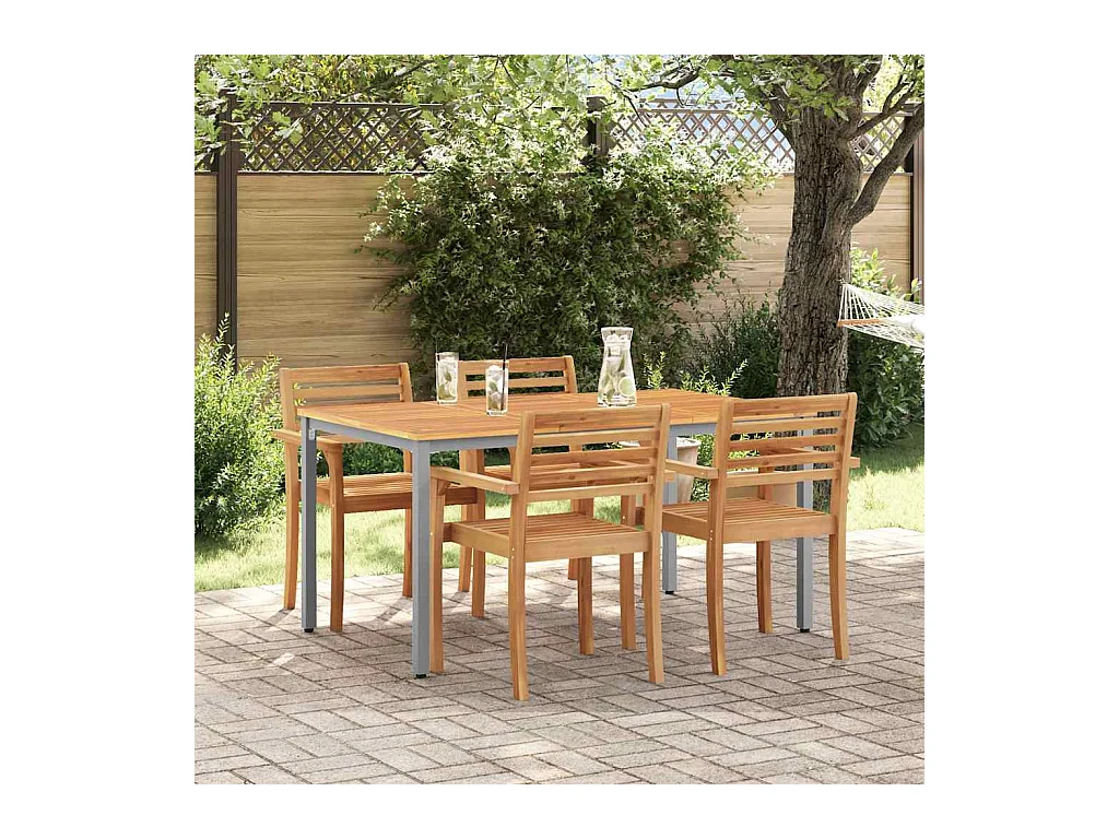Tables de jardin Naturel et gris 150 x 90 x 75 cm