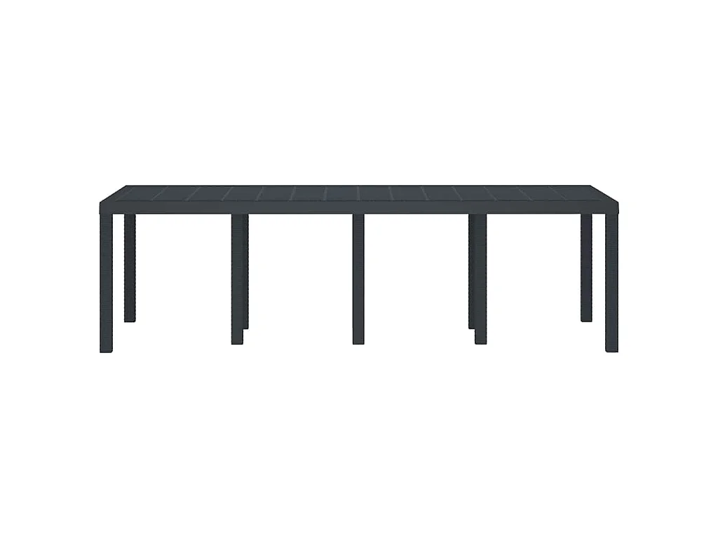 Anthrazit Gartentisch 250 x 100 x 73 cm Polyrattan
