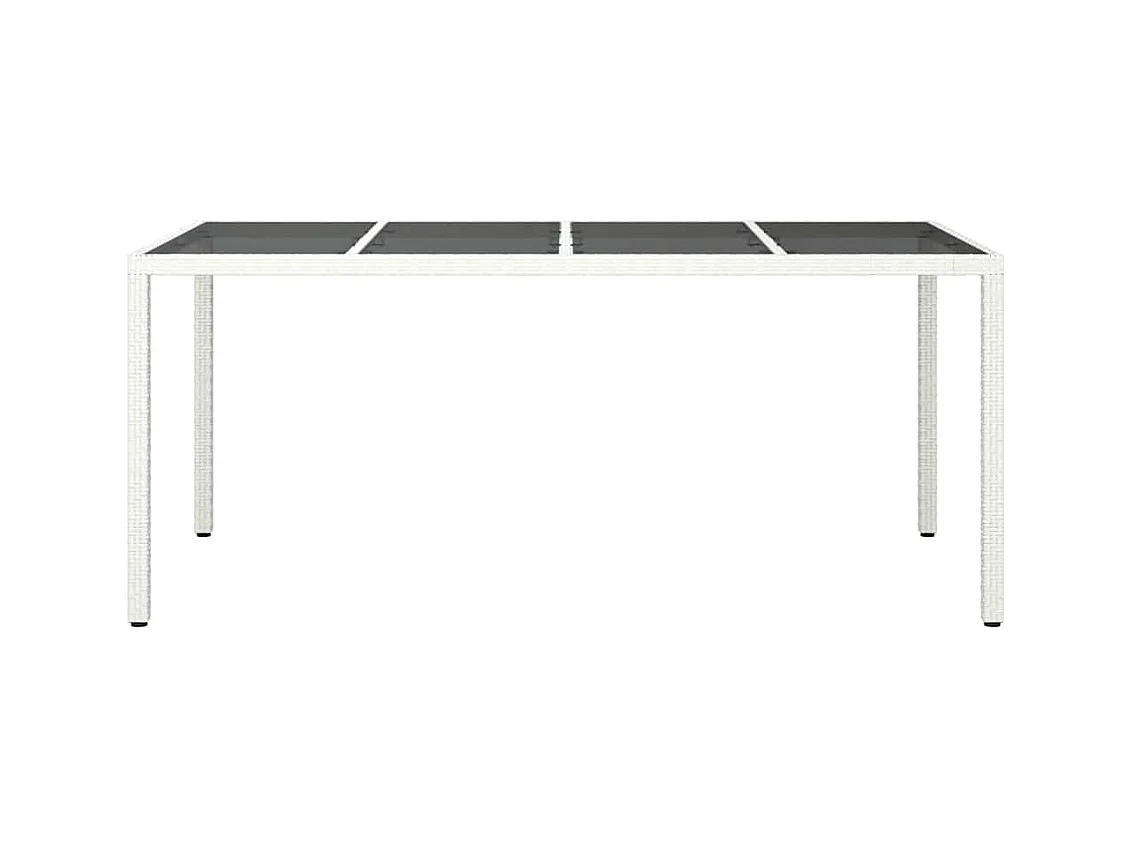 Table de jardin pour repas Blanc 190 x 90 x 75 cm Poly rotin