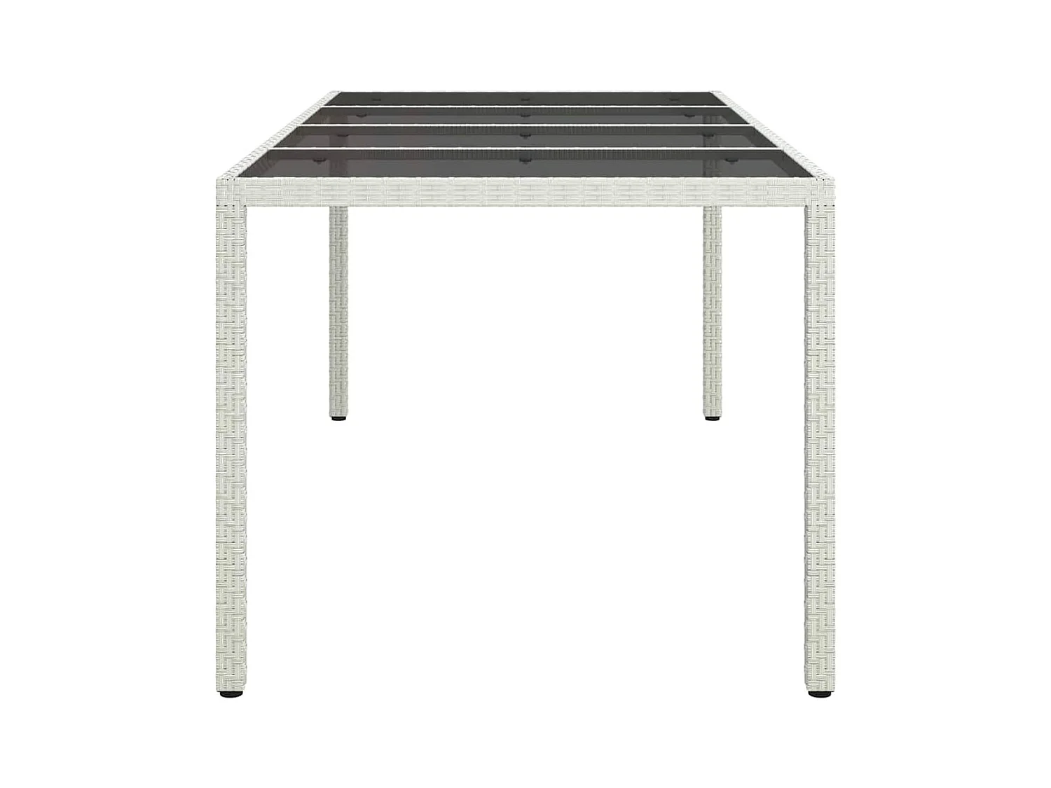 Table de jardin pour repas Blanc 190 x 90 x 75 cm Poly rotin