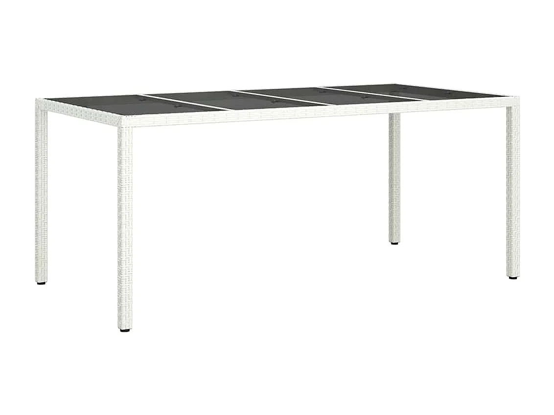 Table de jardin pour repas Blanc 190 x 90 x 75 cm Poly rotin