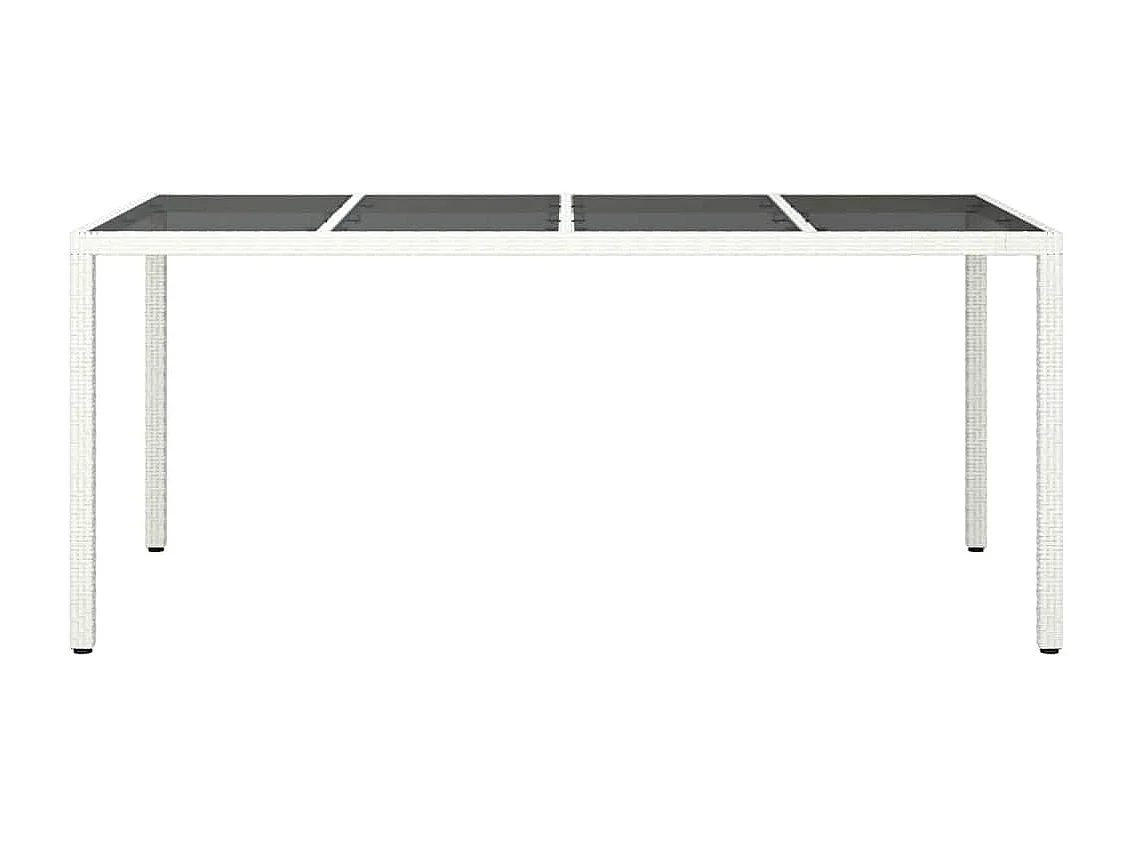 Table de jardin pour repas Blanc 190 x 90 x 75 cm Poly rotin