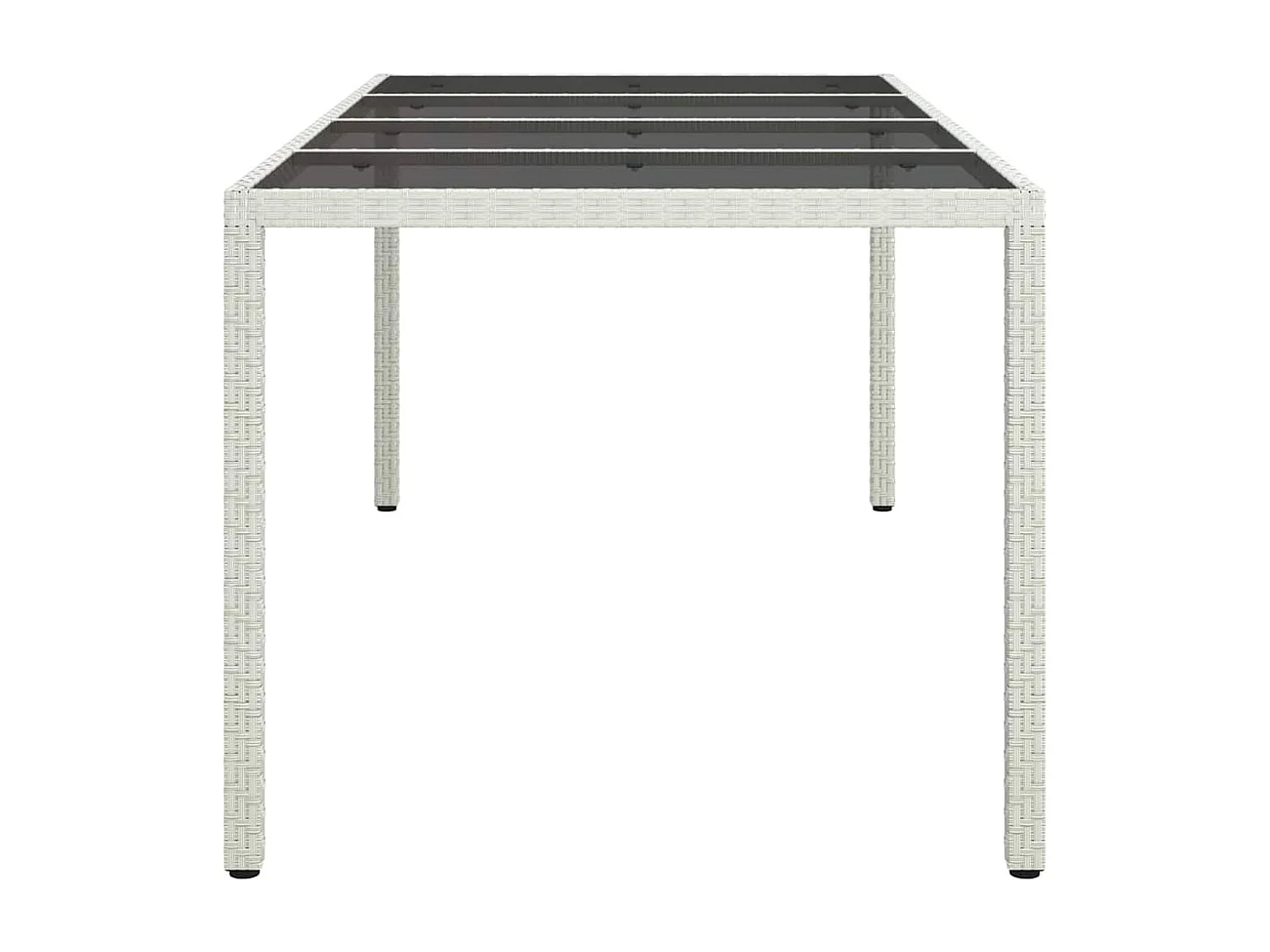 Table de jardin pour repas Blanc 190 x 90 x 75 cm Poly rotin
