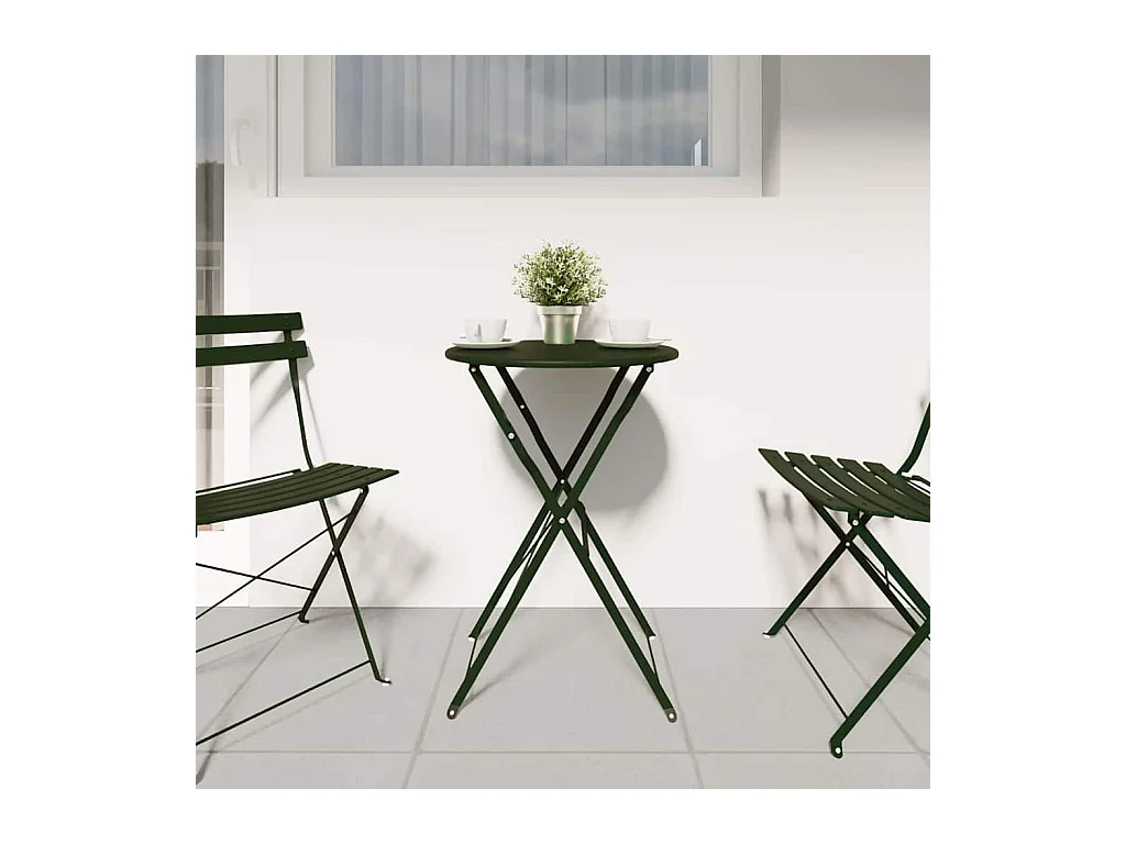 Mesa de bistró verde oscuro Ø50x71 cm acero con recubrimiento en polvo