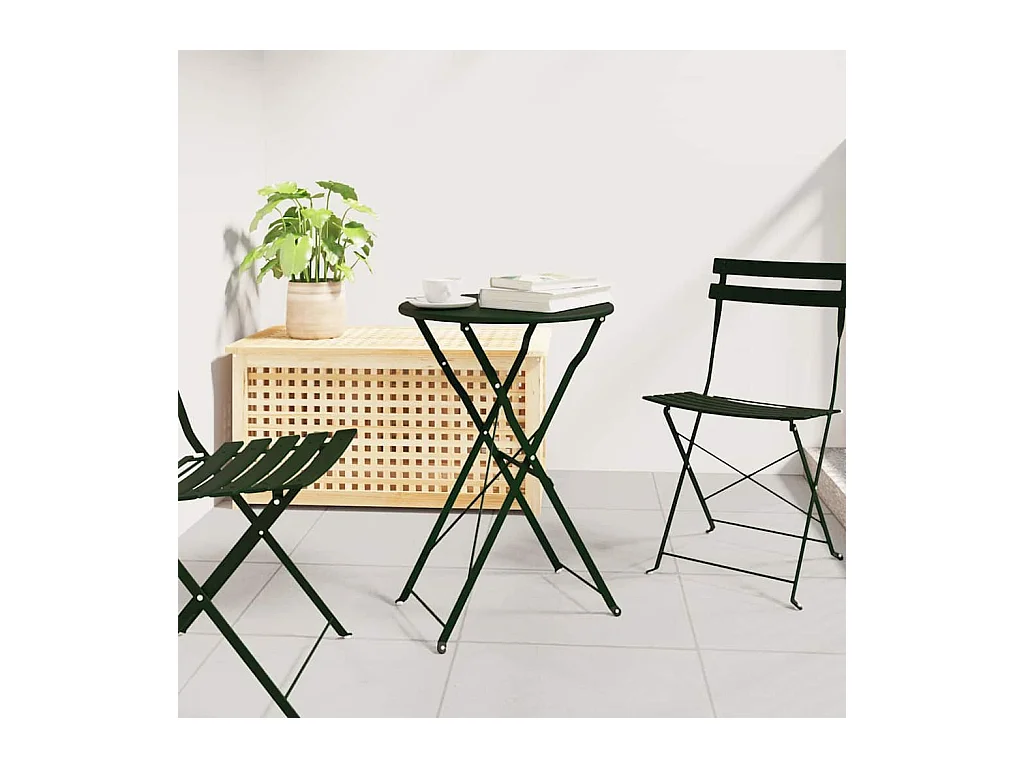 Table bistrot Vert foncé Ø50x71 cm Acier revêtu de poudre