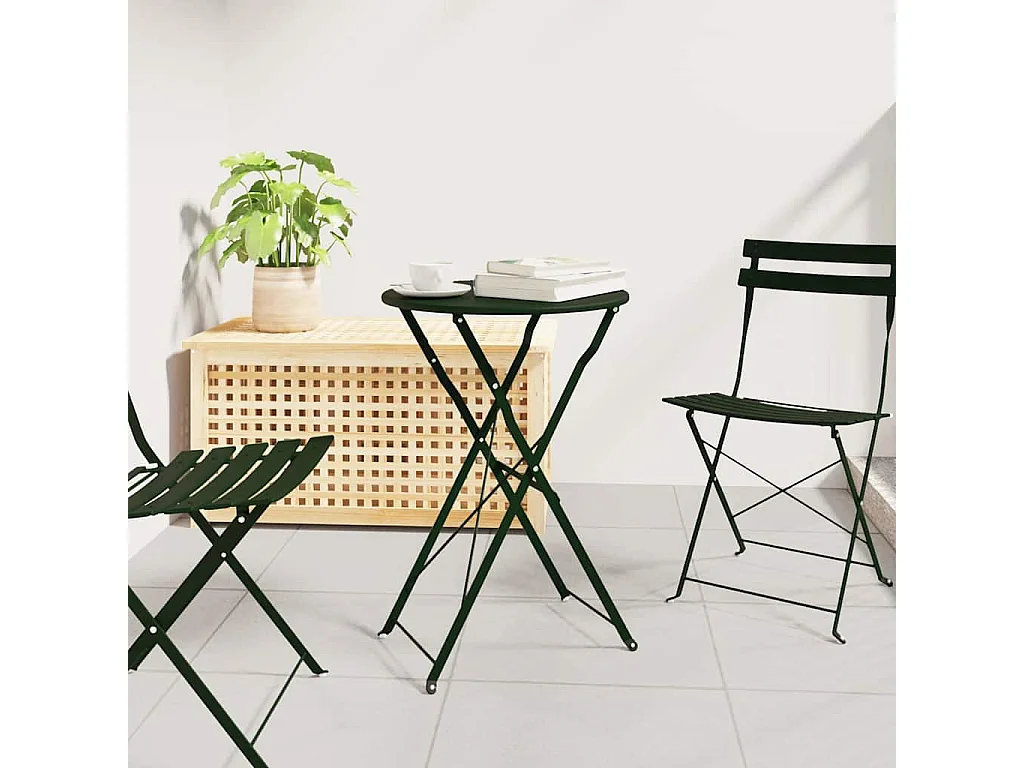 Mesa de bistró verde oscuro Ø50x71 cm acero con recubrimiento en polvo