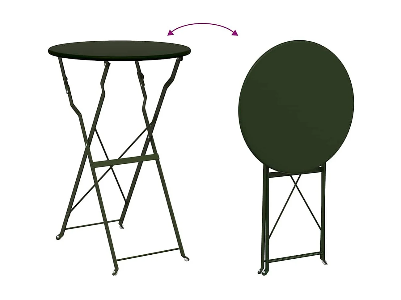 Mesa de bistró verde oscuro Ø50x71 cm acero con recubrimiento en polvo