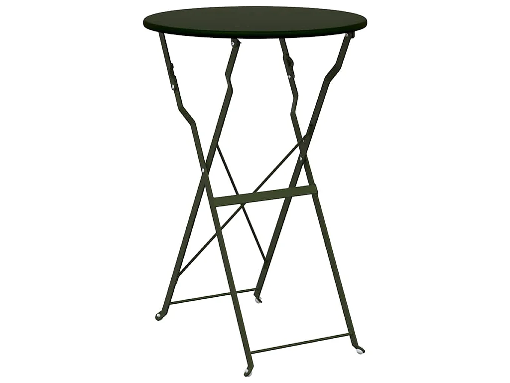Table bistrot Vert foncé Ø50x71 cm Acier revêtu de poudre