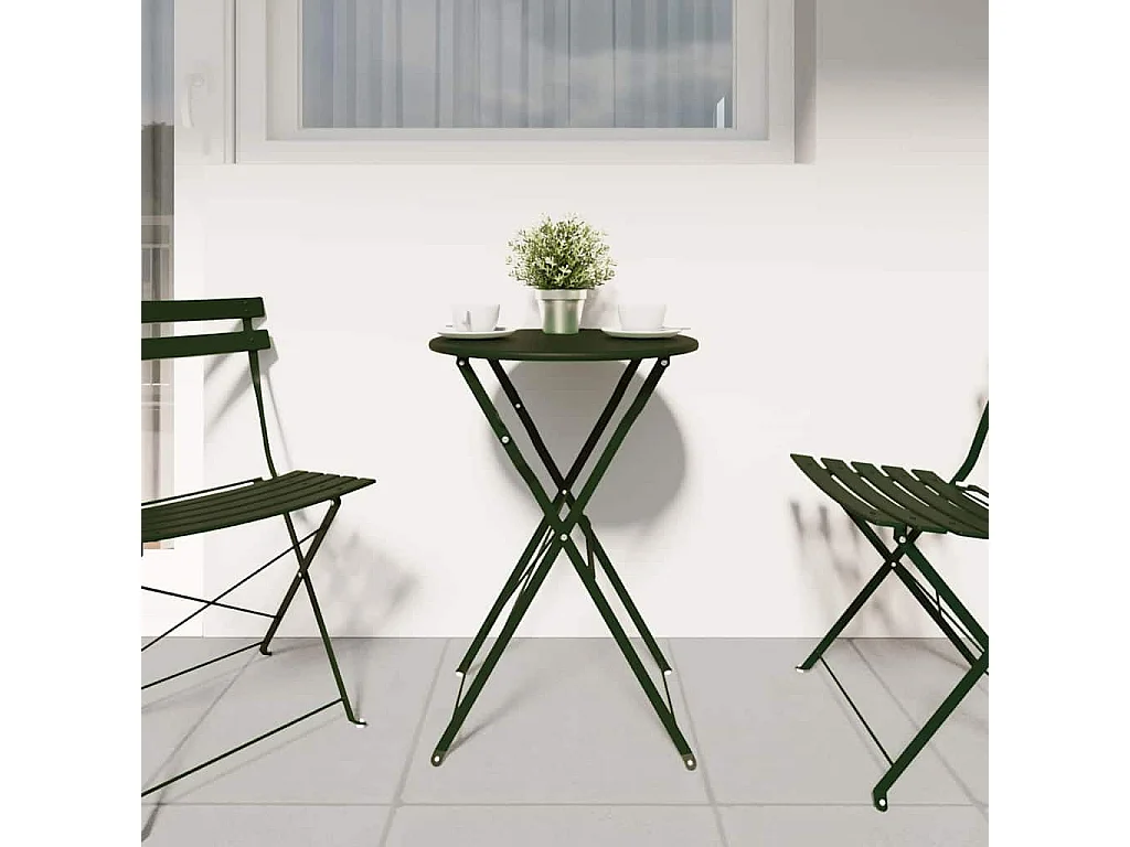 Table bistrot Vert foncé Ø50x71 cm Acier revêtu de poudre