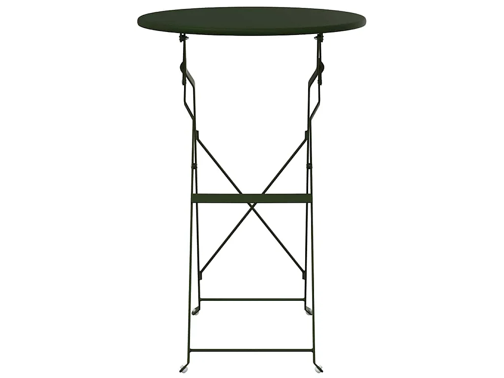 Table bistrot Vert foncé Ø50x71 cm Acier revêtu de poudre