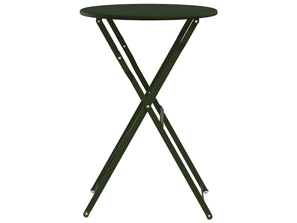Table bistrot Vert foncé Ø50x71 cm Acier revêtu de poudre