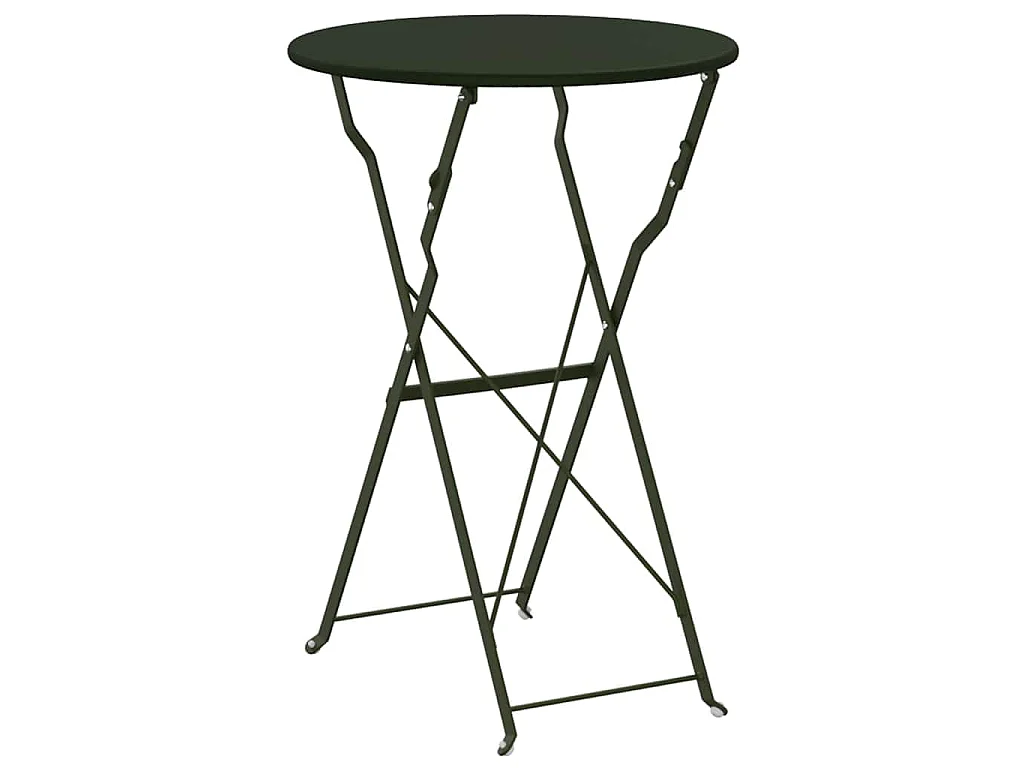 Table bistrot Vert foncé Ø50x71 cm Acier revêtu de poudre