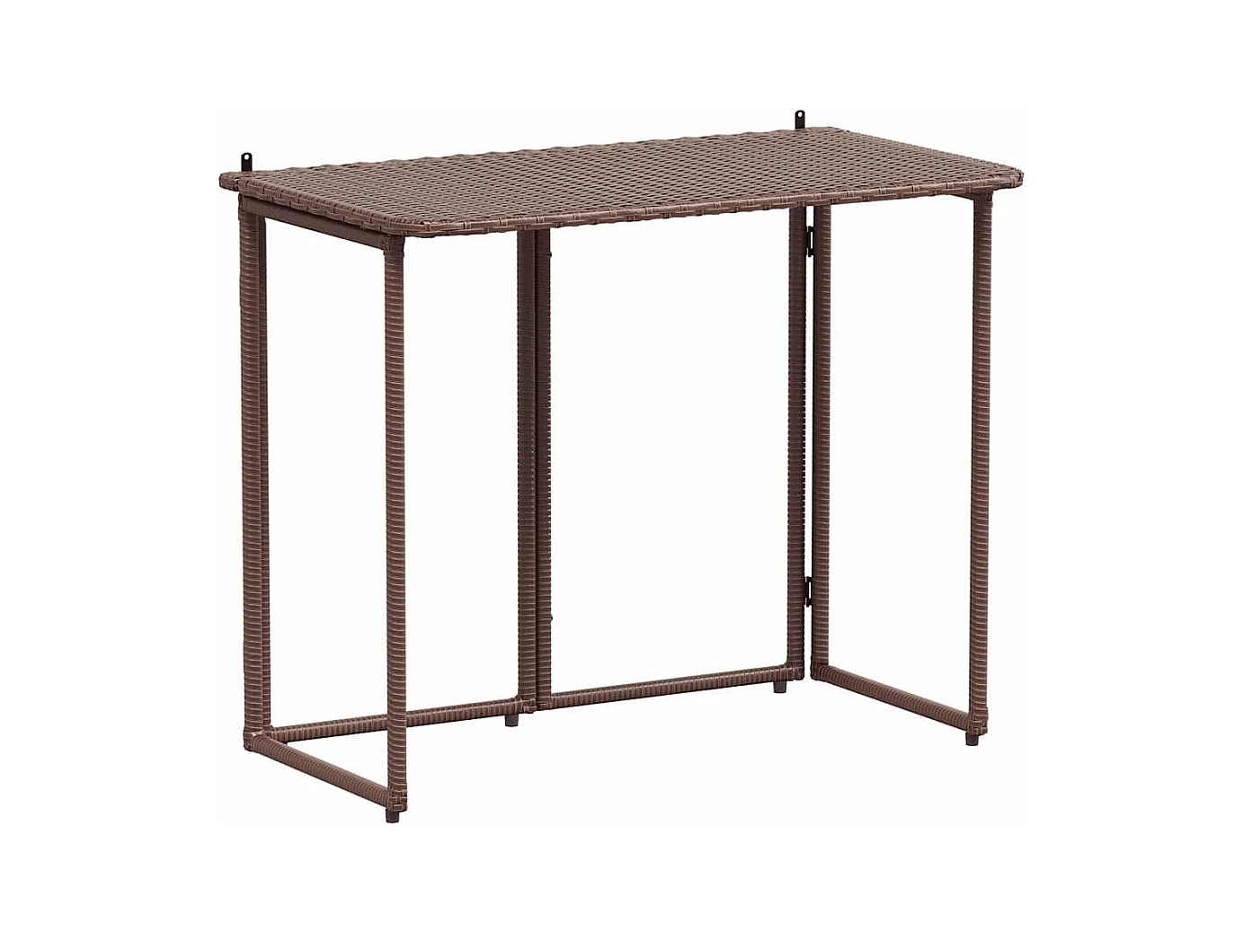 Table de jardin pliante marron 90 x 51 x 75 cm polyrotin