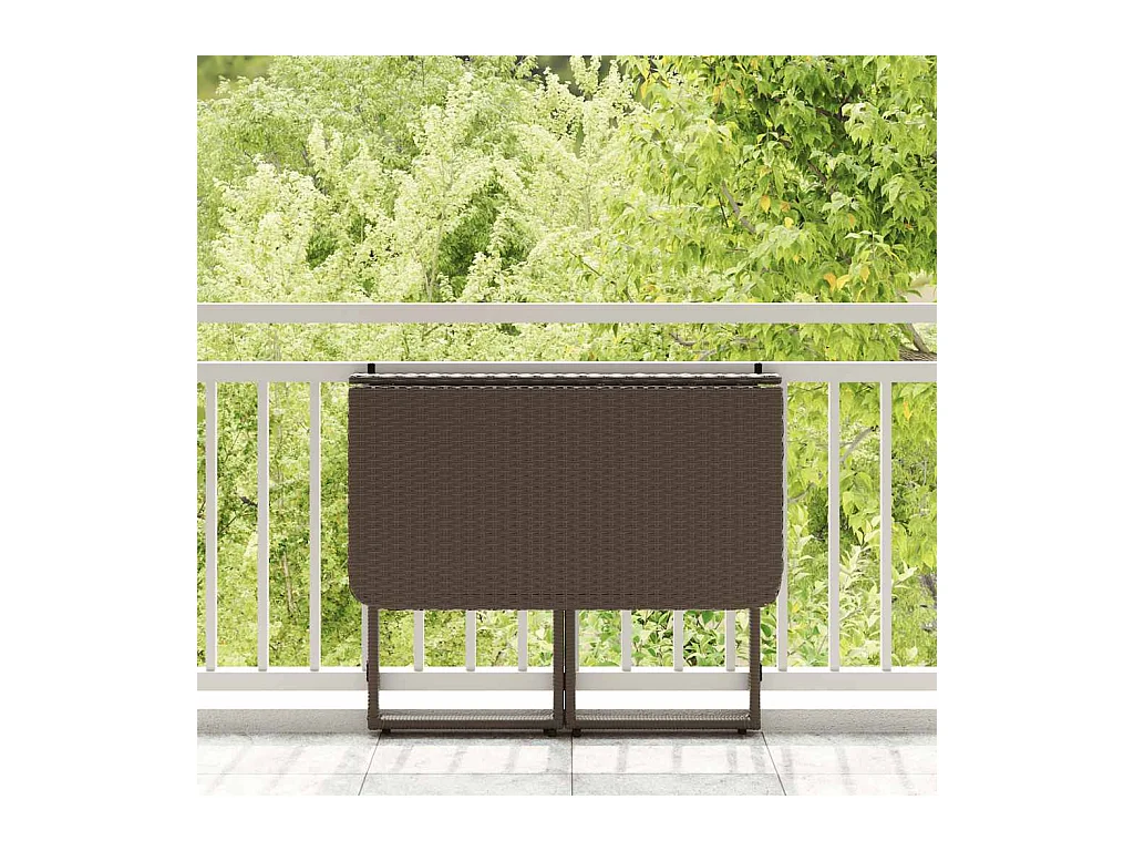 Table de jardin pliante marron 90 x 51 x 75 cm polyrotin