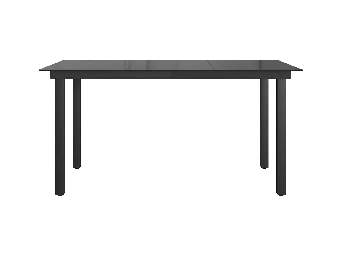 Mesa de jardín negra 150x90x74 cm Aluminio y cristal