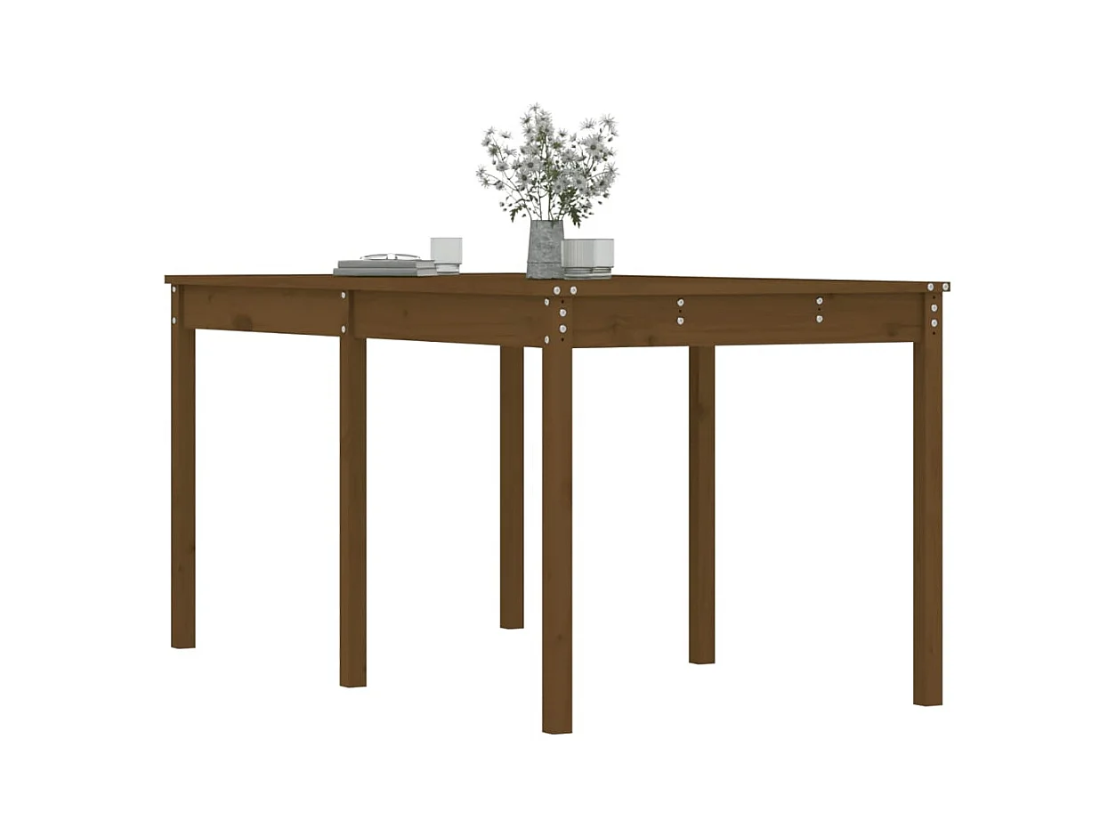 Honingbruine tuintafel 159,5x82,5x76 cm massief grenenhout
