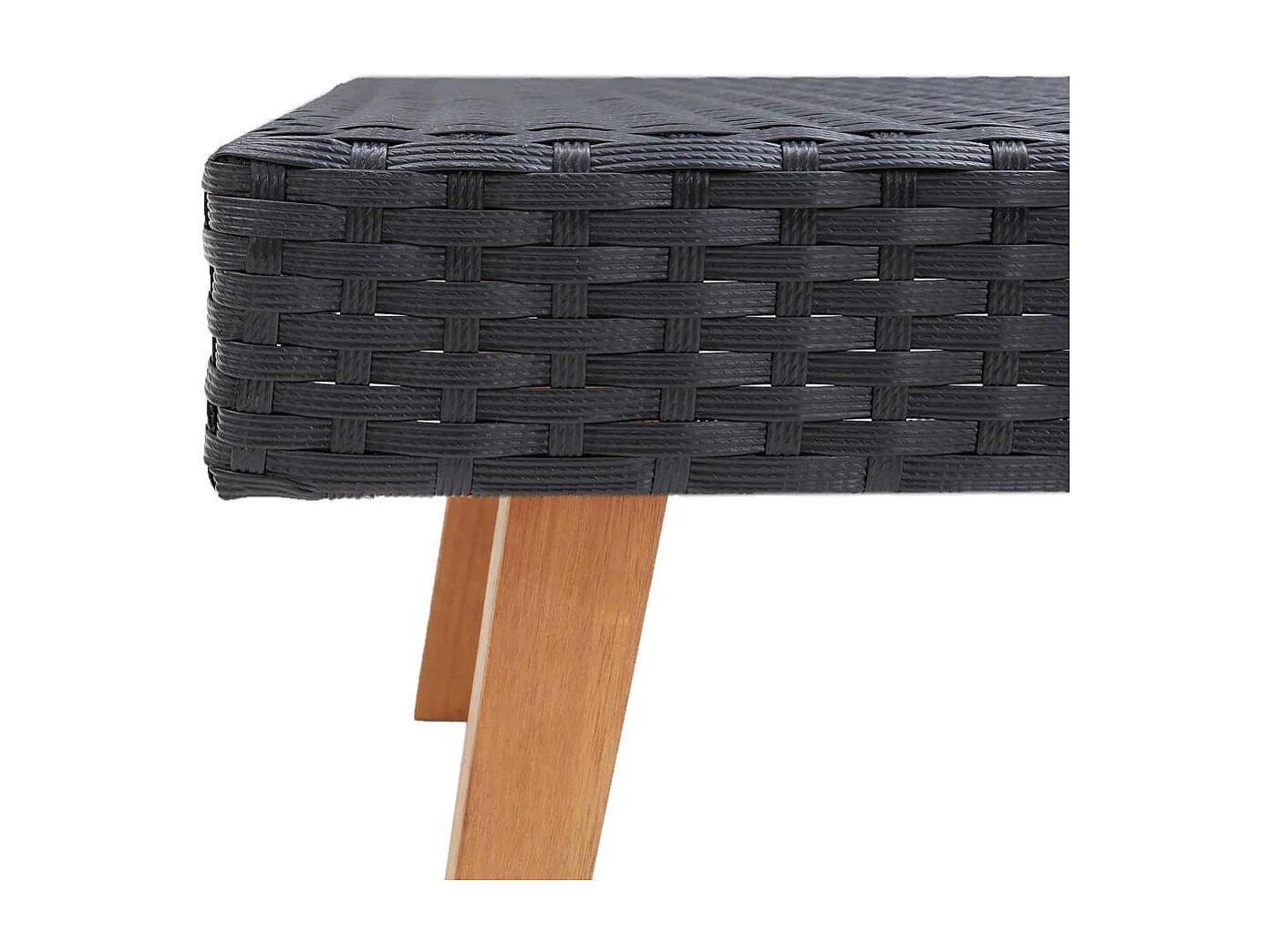 Mesa de centro de jardín de resina tejida negra