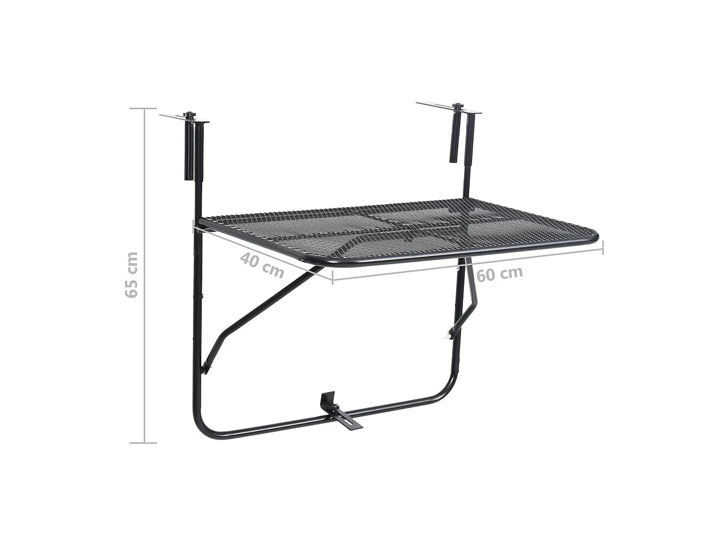 Zwarte balkontafel 60x40 cm Staal