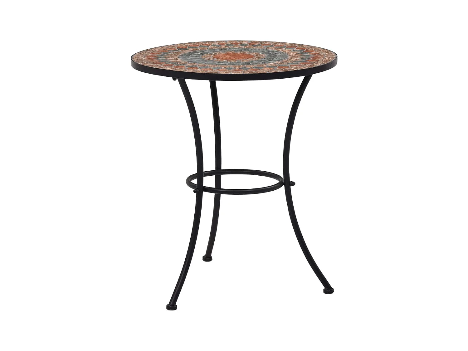 Oranje/grijze mozaïek bistrotafel 60 cm keramiek