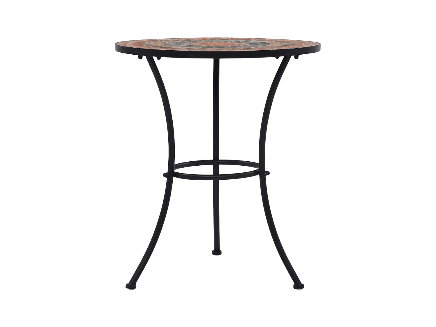 Oranje/grijze mozaïek bistrotafel 60 cm keramiek