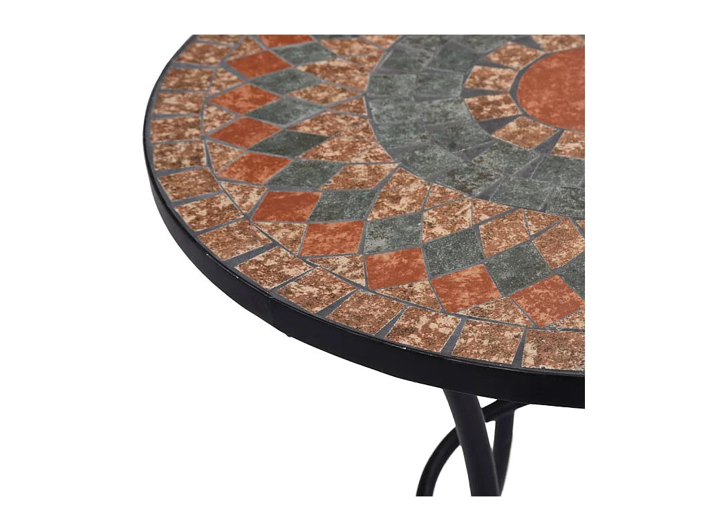 Oranje/grijze mozaïek bistrotafel 60 cm keramiek