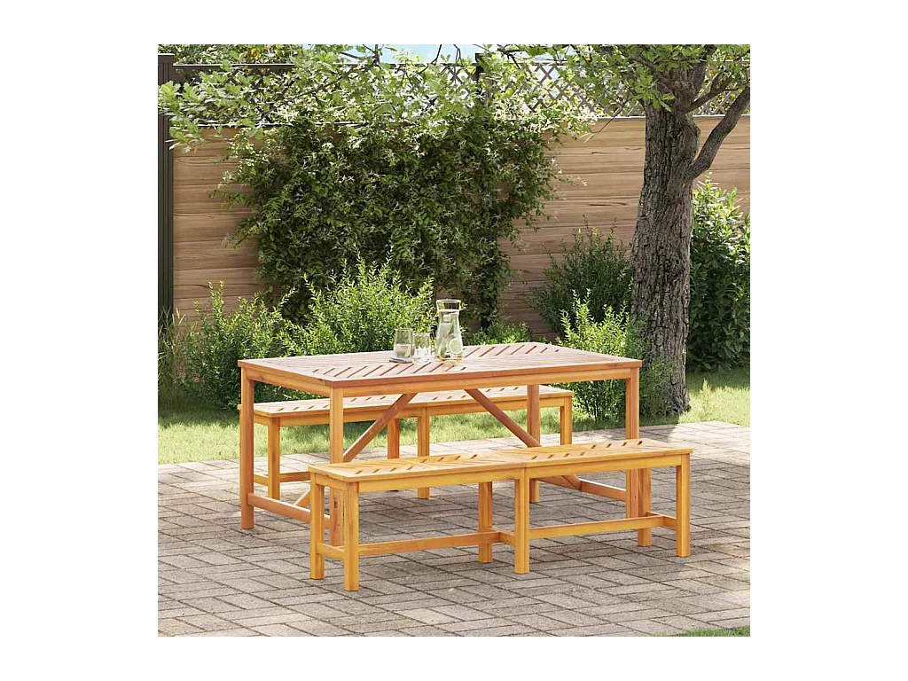 Ensemble de salle à manger pour jardin 3 pcs Marron