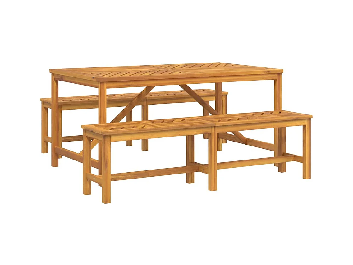 Ensemble de salle à manger pour jardin 3 pcs Marron