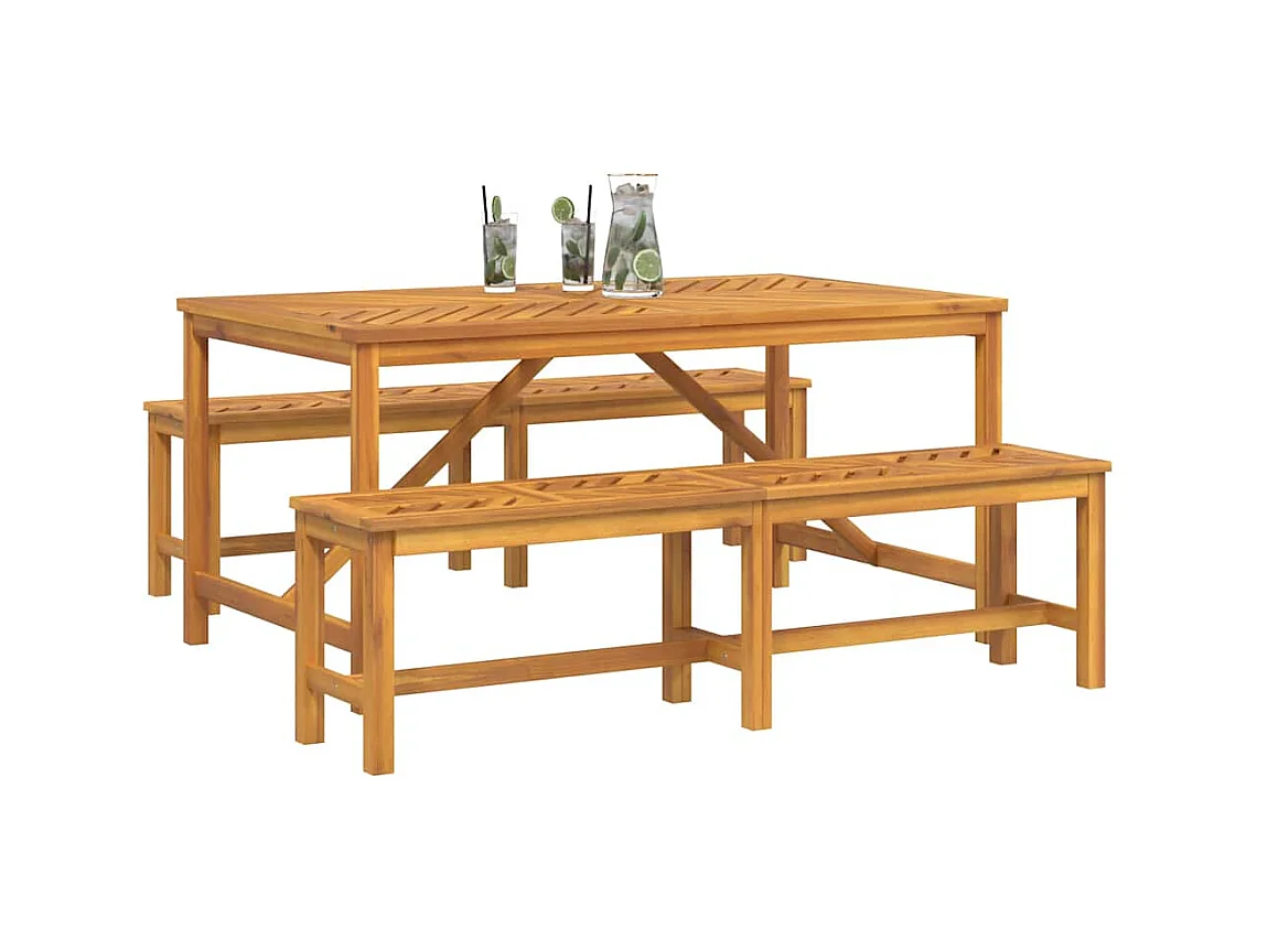 Ensemble de salle à manger pour jardin 3 pcs Marron