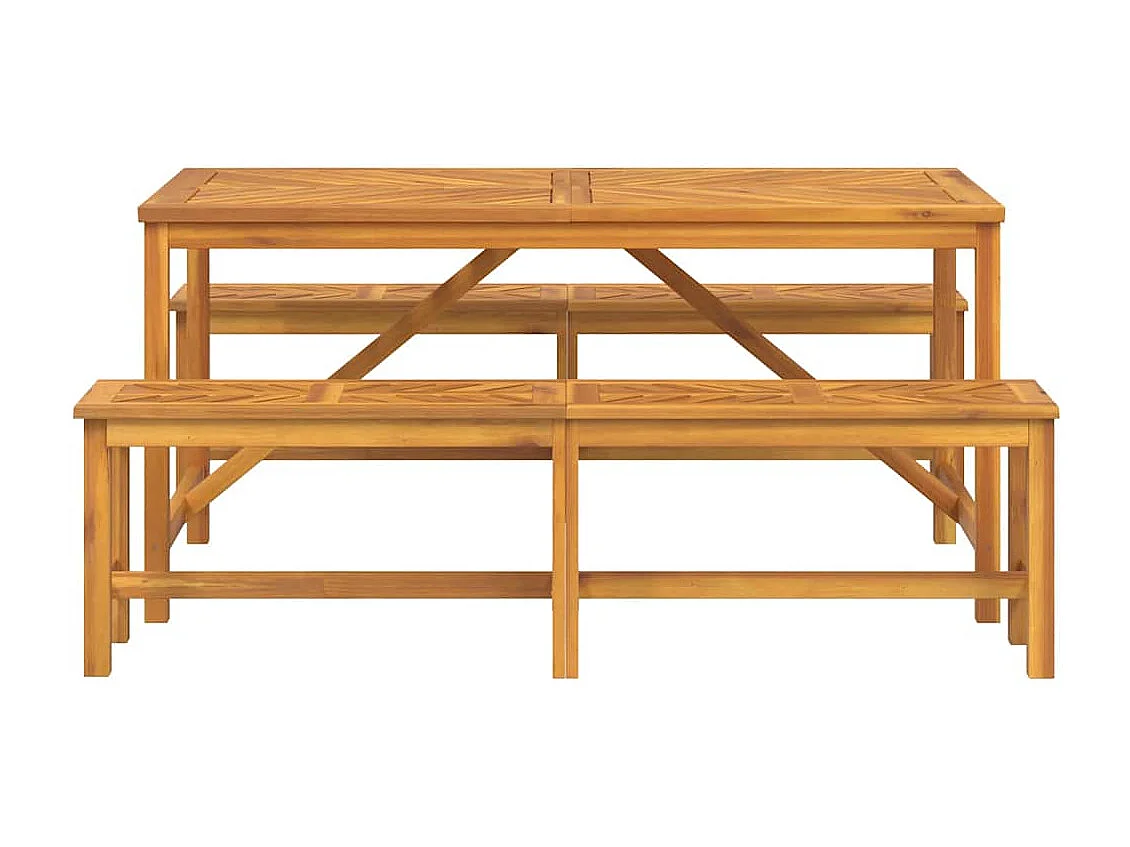 Ensemble de salle à manger pour jardin 3 pcs Marron