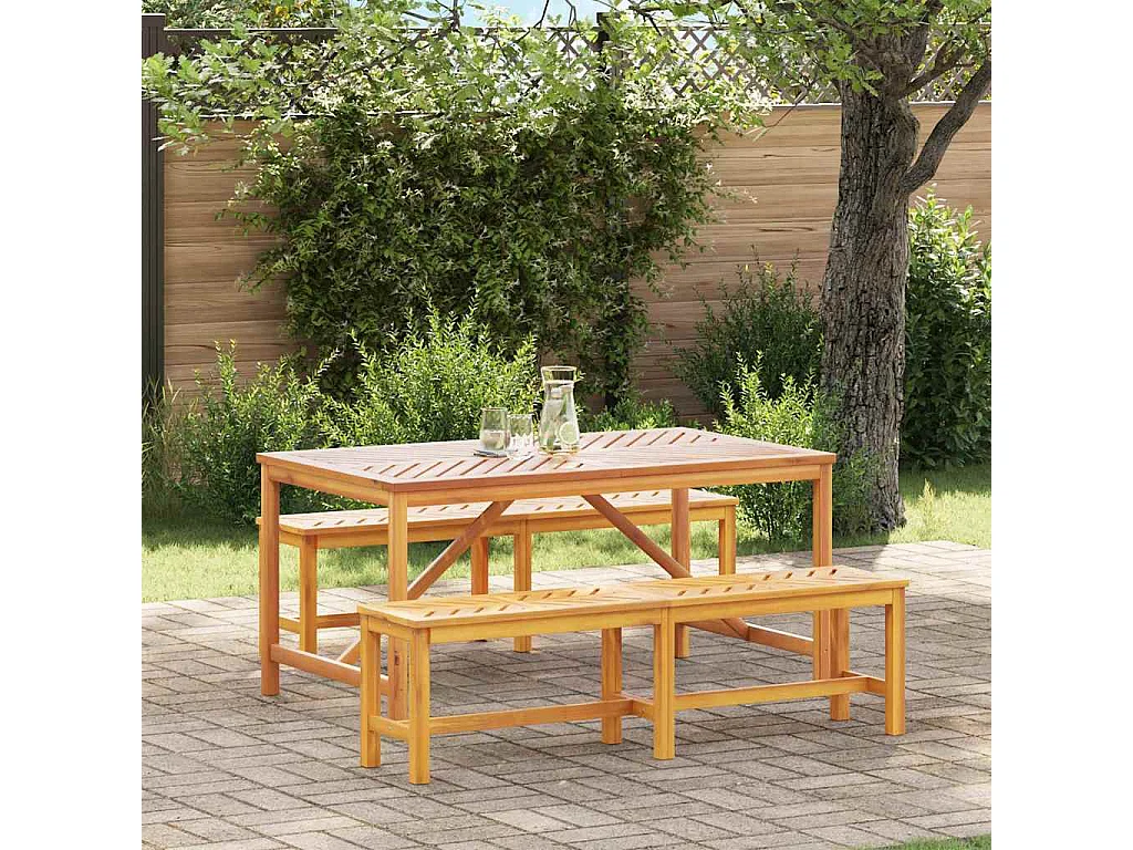 Ensemble de salle à manger pour jardin 3 pcs Marron