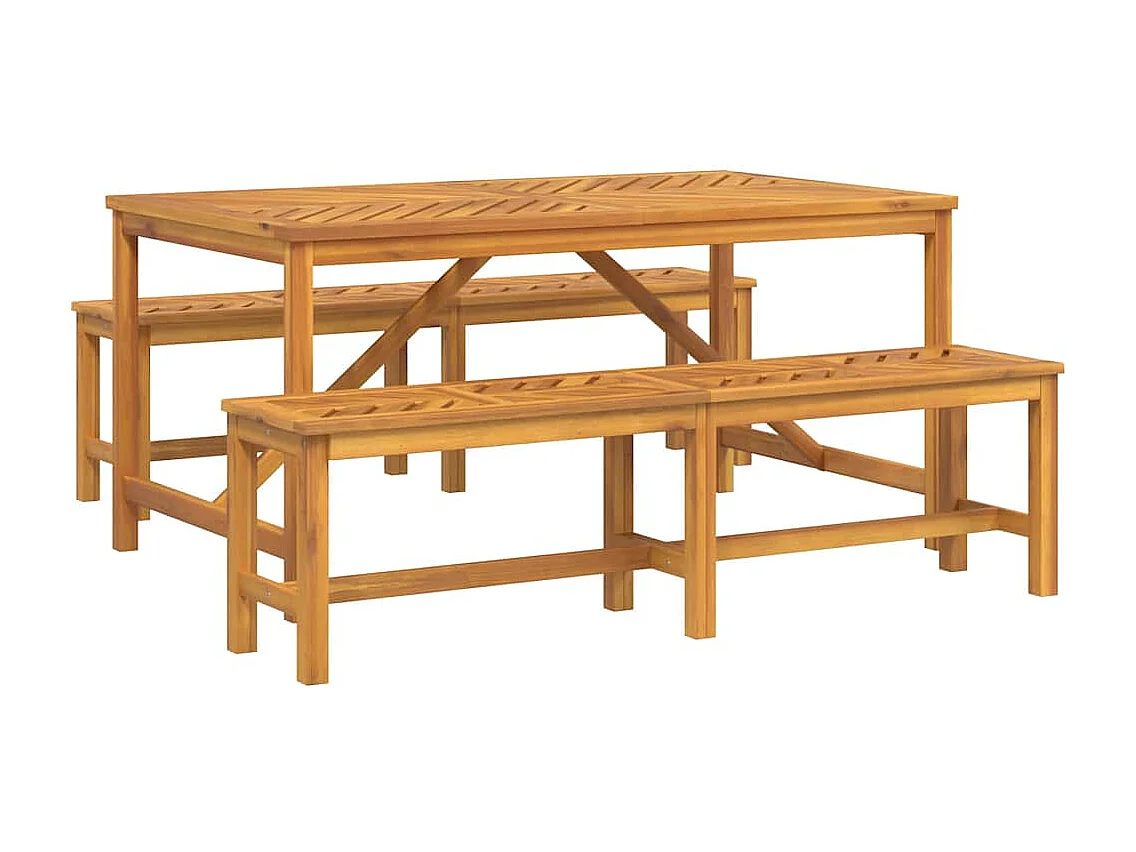 Ensemble de salle à manger pour jardin 3 pcs Marron