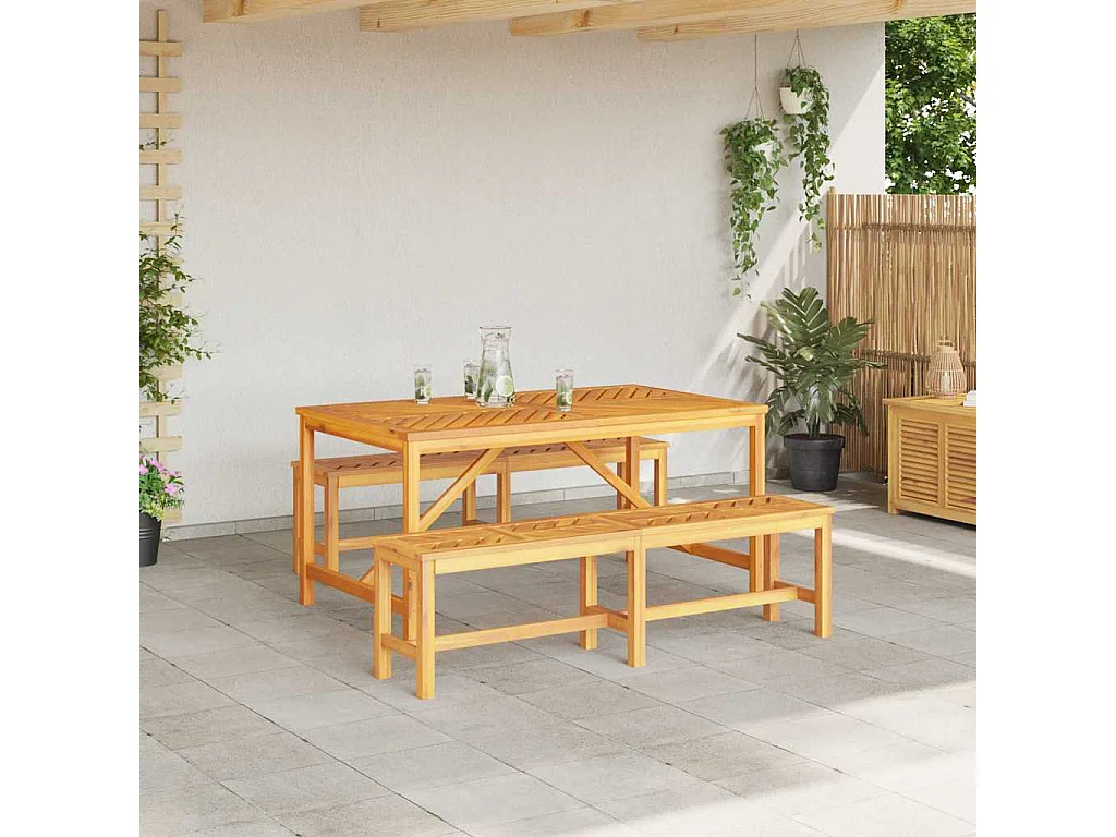 Ensemble de salle à manger pour jardin 3 pcs Marron