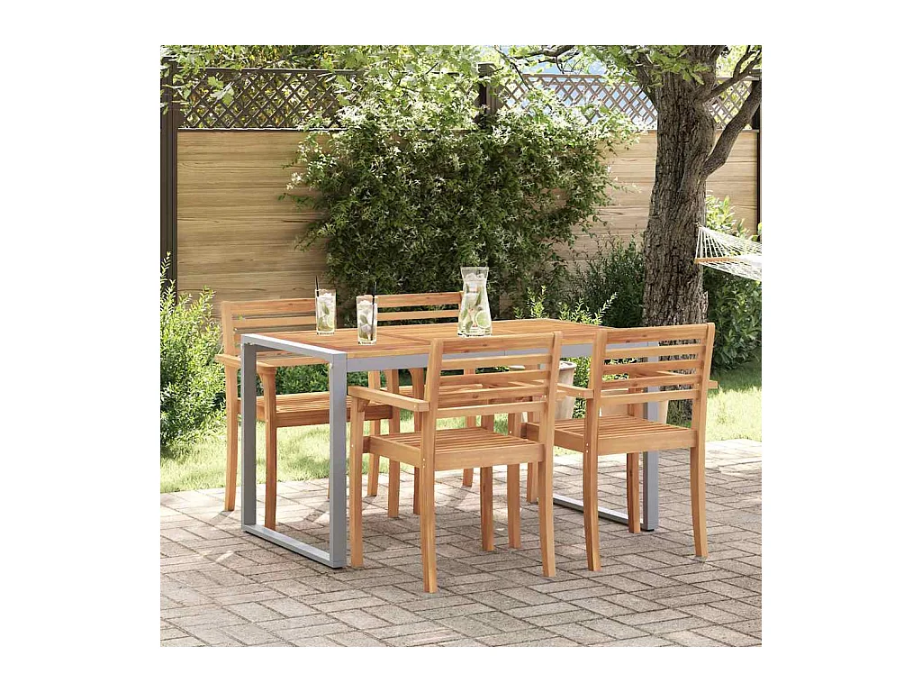 Table de jardin pour repas Gris 140 x 80 x 75 cm