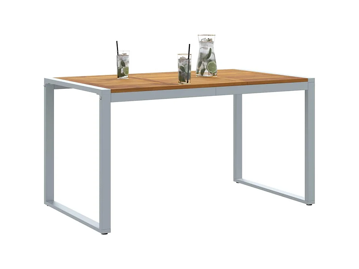 Table de jardin pour repas Gris 140 x 80 x 75 cm