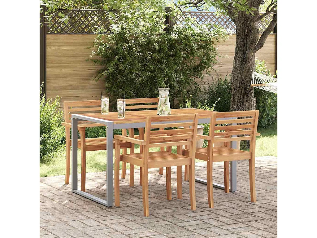 Table de jardin pour repas Gris 140 x 80 x 75 cm