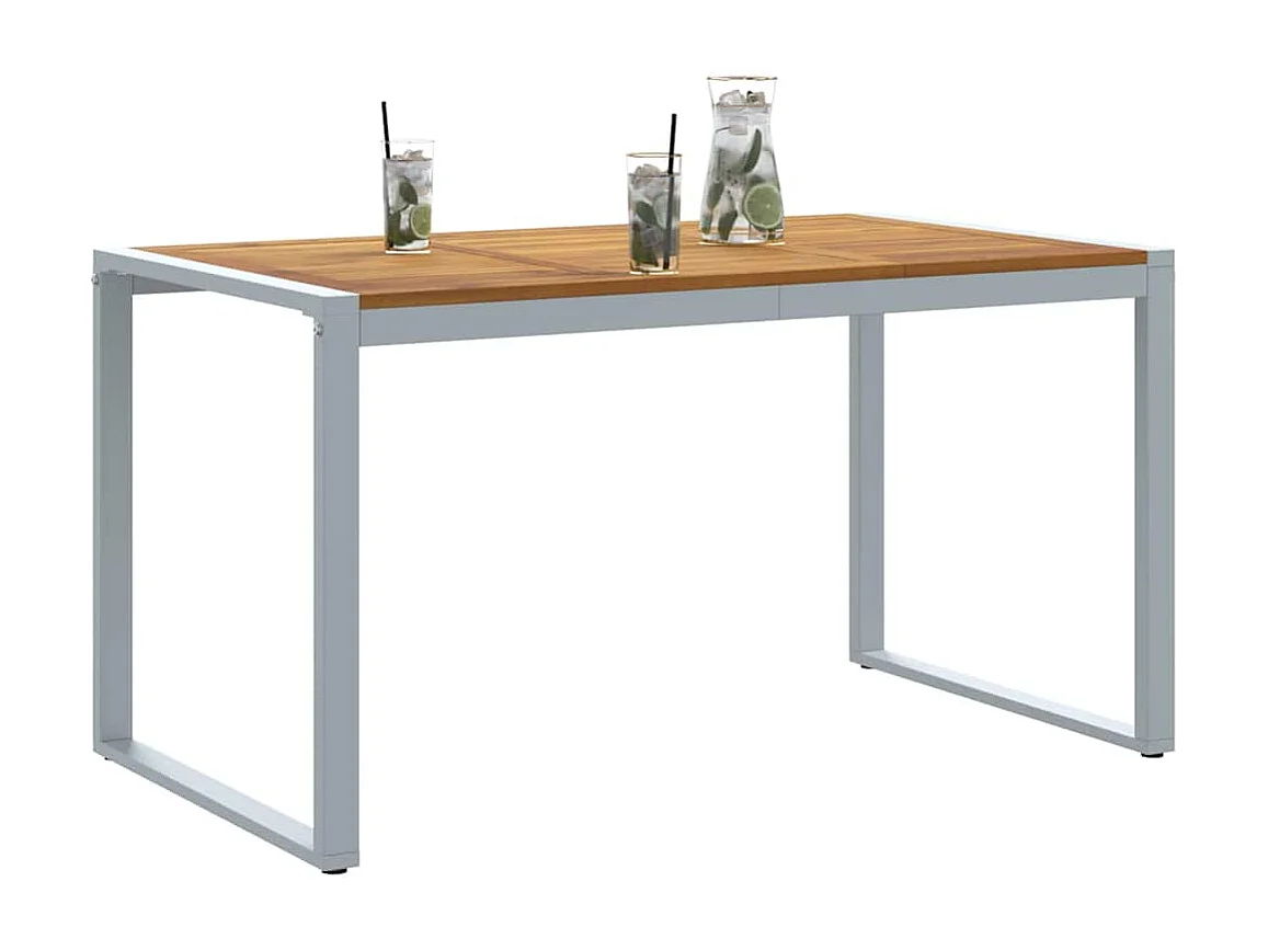 Table de jardin pour repas Gris 140 x 80 x 75 cm