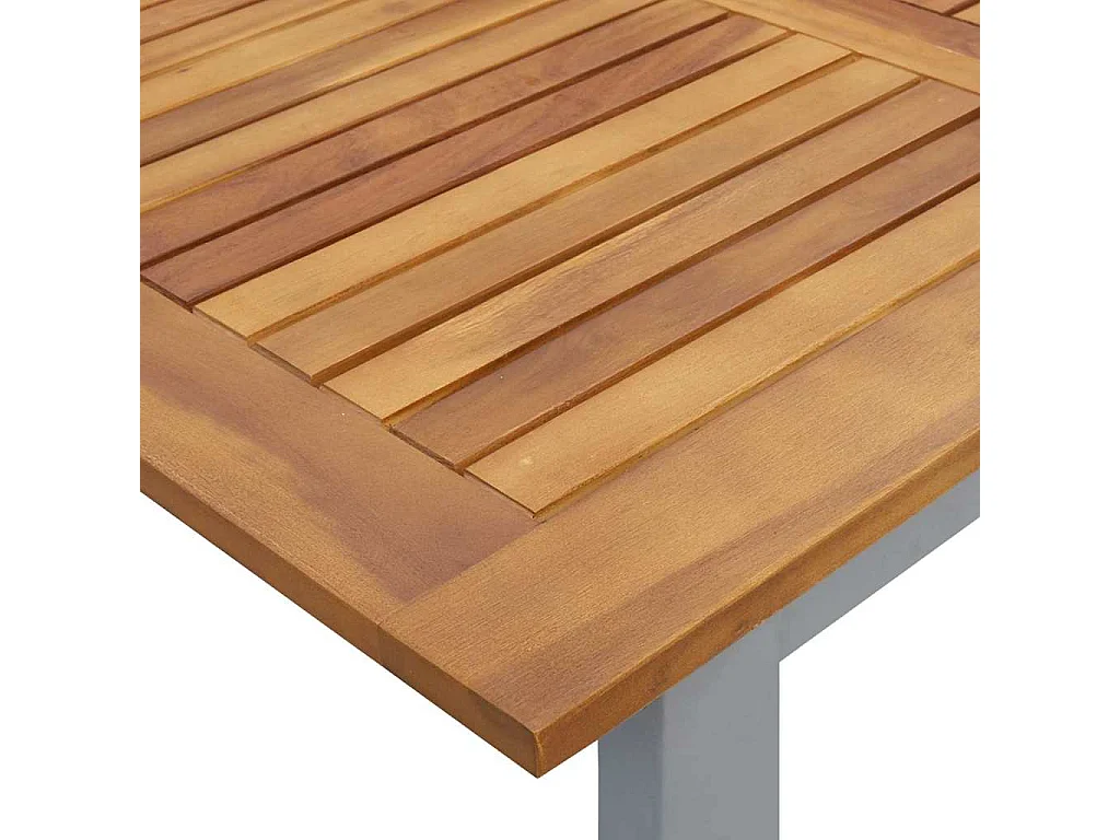 Juego de comedor de jardín de 7 piezas gris y marrón