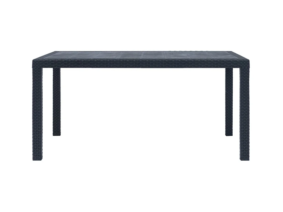 Antraciet tuintafel 150x90x72 cm Kunststof Rotan look