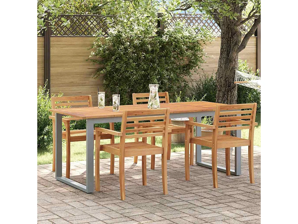 Mesa de comedor de jardín Gris 200 x 90 x 75 cm